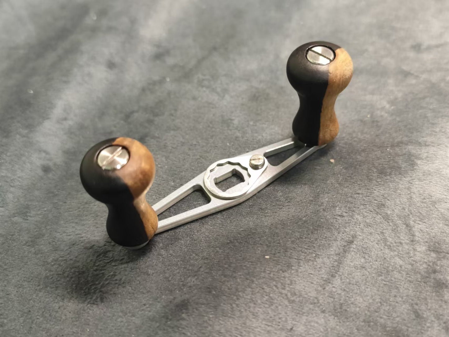 Lightweight Baitcaster Handle Kit with Natural Wood Knobs