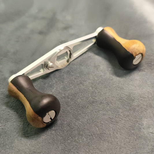 Lightweight Baitcaster Handle Kit with Natural Wood Knobs